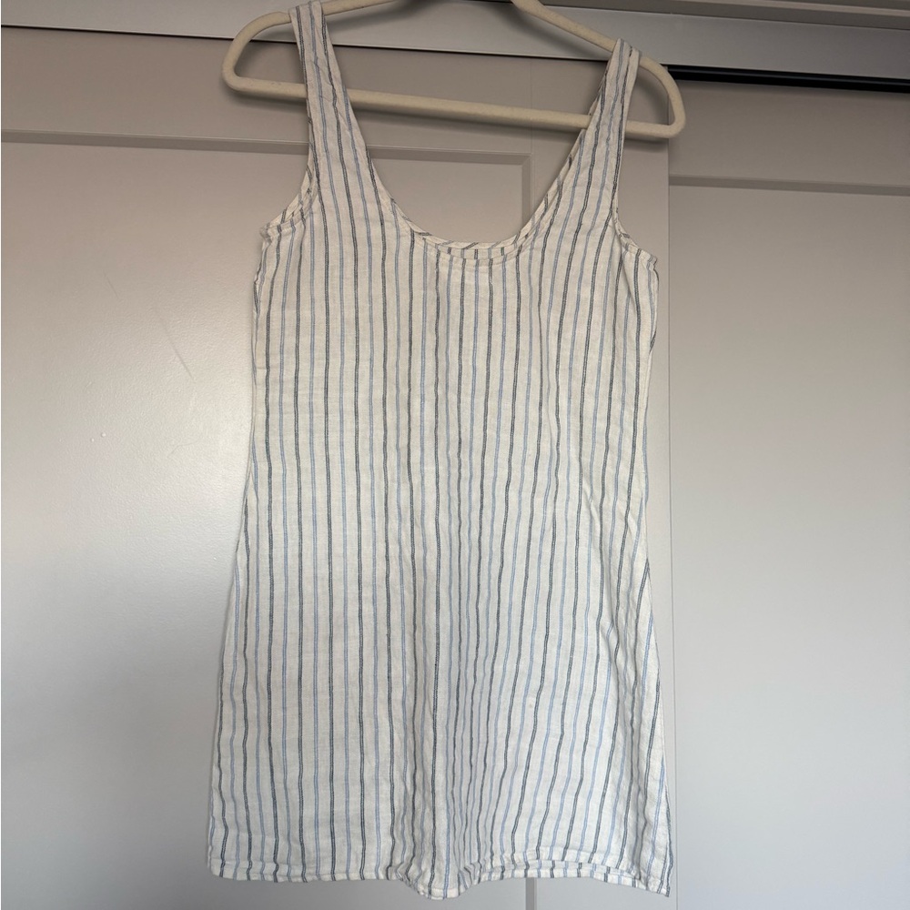 Reformation Linen Blue and White Striped Mini Dress - Picture 7 of 8